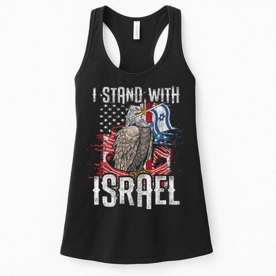 I Stand With Israel Vintage Eagle Us Flag Womens Tank Top
