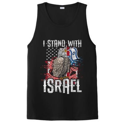 I Stand With Israel Vintage Eagle Us Flag PosiCharge Competitor Tank