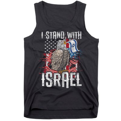 I Stand With Israel Vintage Eagle Us Flag Tank Top