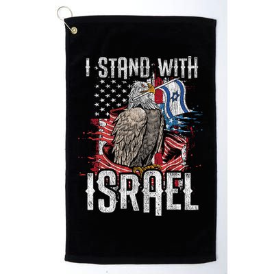 I Stand With Israel Vintage Eagle Us Flag Golf Towel