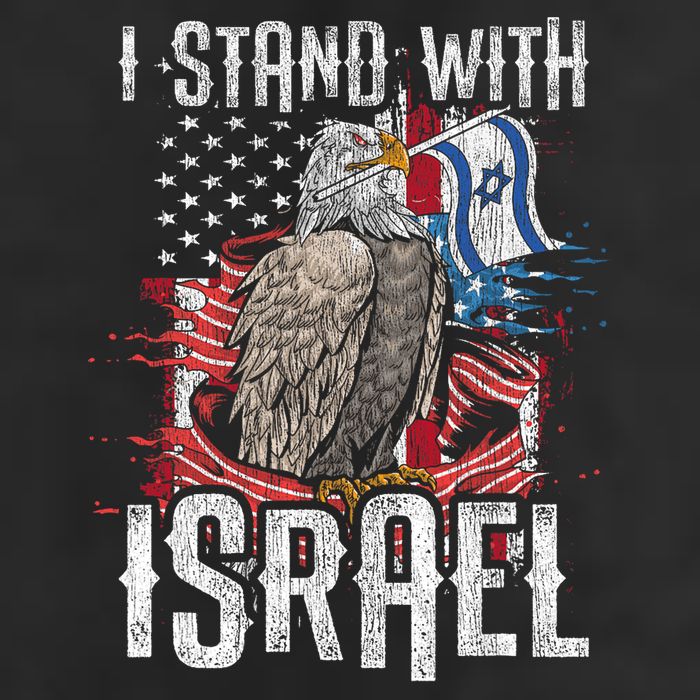 I Stand With Israel Vintage Eagle Us Flag Golf Towel