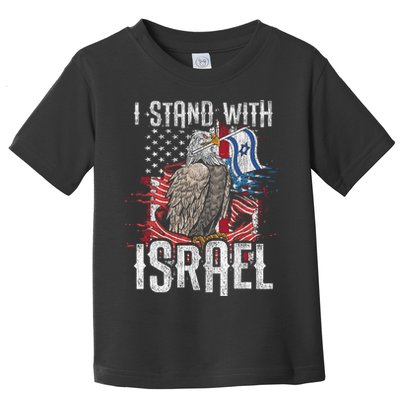 I Stand With Israel Vintage Eagle Us Flag Toddler T-Shirt