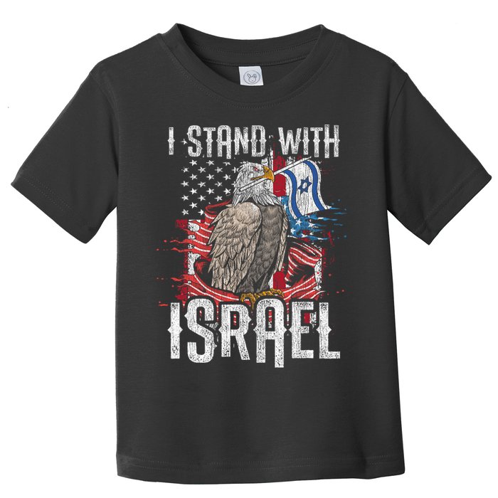 I Stand With Israel Vintage Eagle Us Flag Toddler T-Shirt