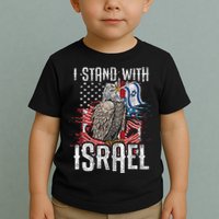 I Stand With Israel Vintage Eagle Us Flag Toddler T-Shirt