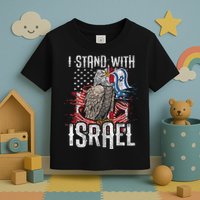 I Stand With Israel Vintage Eagle Us Flag Toddler T-Shirt