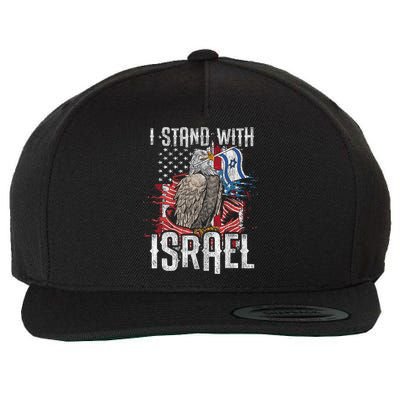 I Stand With Israel Vintage Eagle Us Flag Wool Snapback Cap