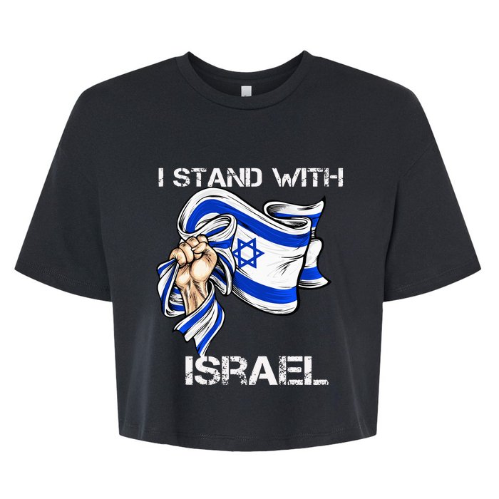 I Stand With Israel Support Israel Love Israeli Brotherhood Bella+Canvas Jersey Crop Tee