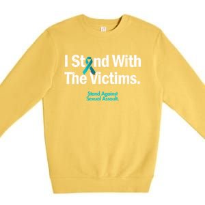 I Stand With The Victims Sexual Assault Awareness Gift Premium Crewneck Sweatshirt