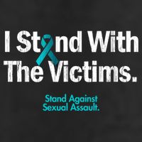 I Stand With The Victims Sexual Assault Awareness Gift 7 Panel Mesh Trucker Snapback Hat