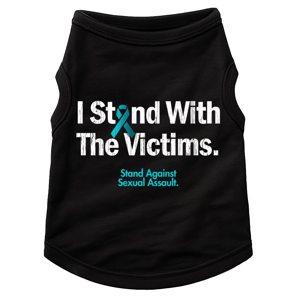 I Stand With The Victims Sexual Assault Awareness Gift Doggie Tank