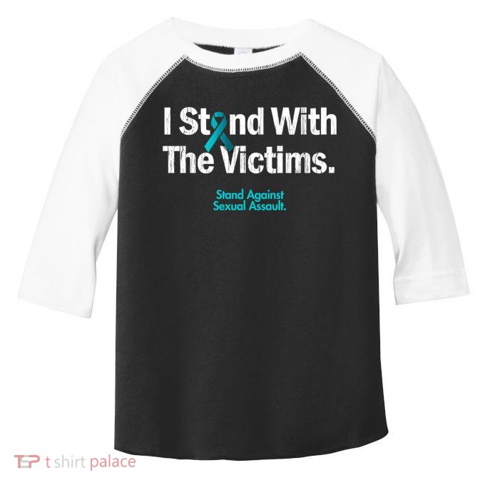 I Stand With The Victims Sexual Assault Awareness Gift Toddler Fine Jersey T-Shirt