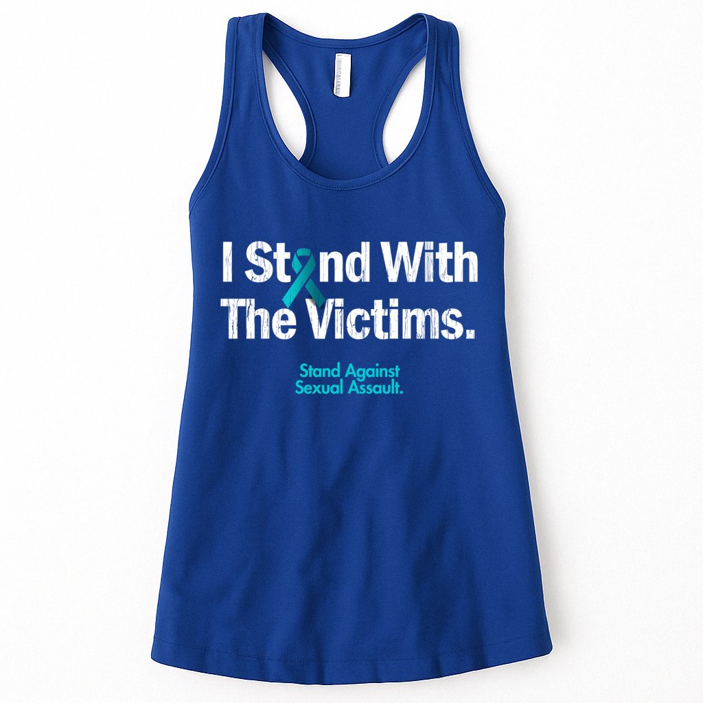 I Stand With The Victims Sexual Assault Awareness Gift Womens Tank Top