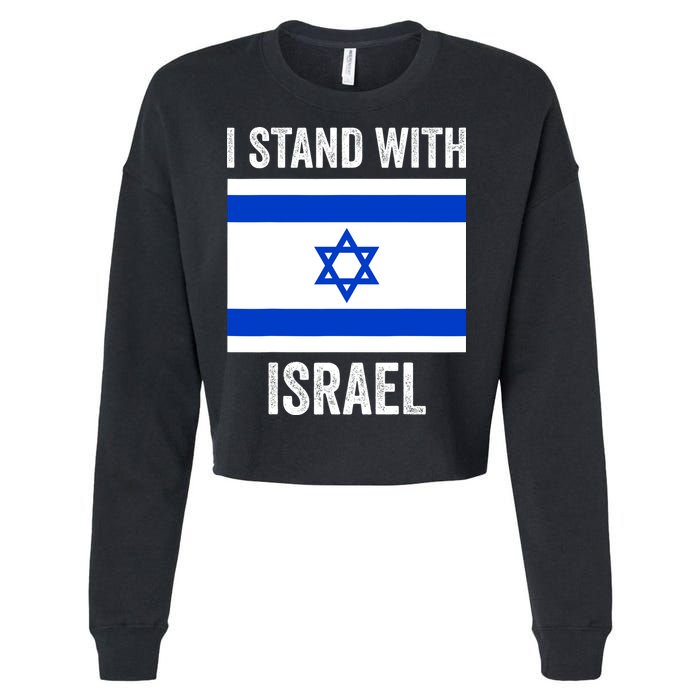 I Stand With Israel Free Israel Cropped Pullover Crew