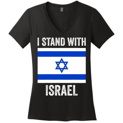 I Stand With Israel Free Israel Women's V-Neck T-Shirt