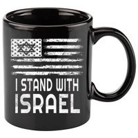 I Stand With Israel America Flag Israel Flag 11oz C Handle Ceramic Mug