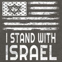 I Stand With Israel America Flag Israel Flag Cotton Canvas Backpack