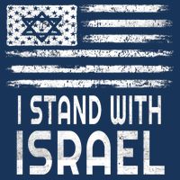 I Stand With Israel America Flag Israel Flag 7 Panel Mesh Trucker Snapback Hat