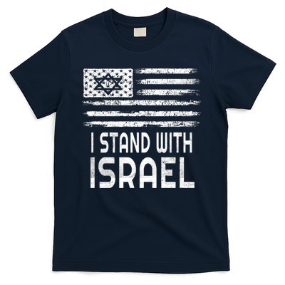I Stand With Israel America Flag Israel Flag T-Shirt