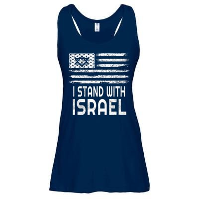 I Stand With Israel America Flag Israel Flag Ladies Essential Flowy Tank