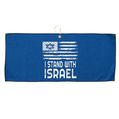 I Stand With Israel America Flag Israel Flag Large Microfiber Waffle Golf Towel