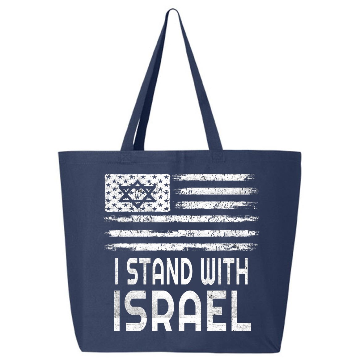 I Stand With Israel America Flag Israel Flag 25L Jumbo Tote