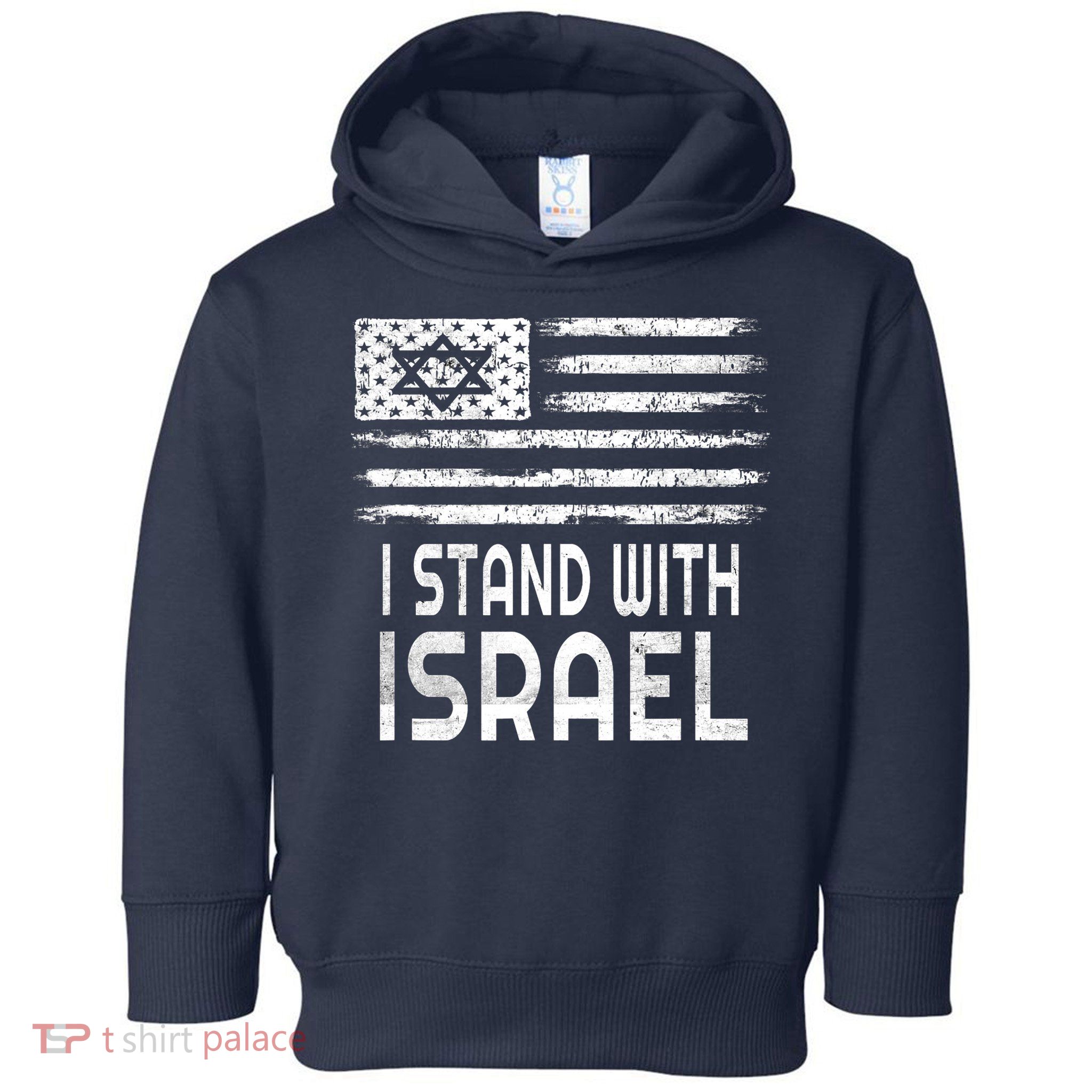 I Stand With Israel America Flag Israel Flag Toddler Hoodie