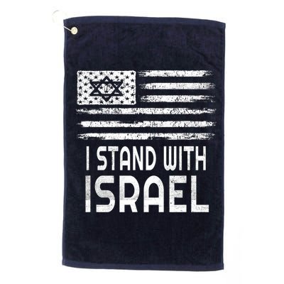 I Stand With Israel America Flag Israel Flag Golf Towel