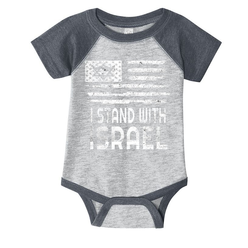I Stand With Israel America Flag Israel Flag Infant Baby Jersey Bodysuit