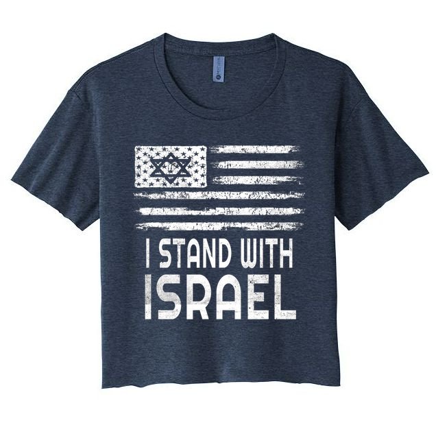 I Stand With Israel America Flag Israel Flag Crop Top