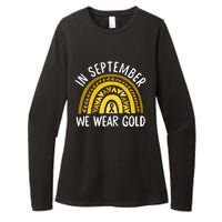 In September We Wear Gold Childhood Cancer Awareness Rainbow Womens CVC Long Sleeve Shirt