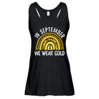 In September We Wear Gold Childhood Cancer Awareness Rainbow Ladies Essential Flowy Tank