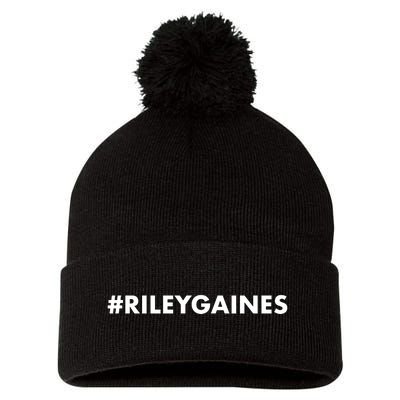 I Stand With Riley Gaines Hashtag Pom Pom 12in Knit Beanie