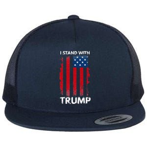 I Stand With Trump Pro Trump Flat Bill Trucker Hat