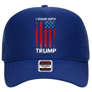 I Stand With Trump Pro Trump High Crown Mesh Back Trucker Hat