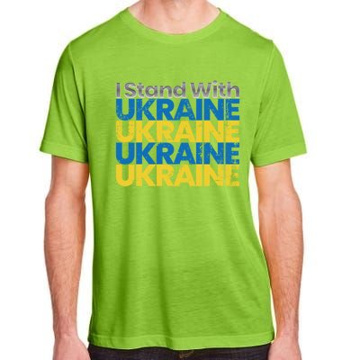 I Stand With Ukraine Ukrainian Flag Ukrainians Meaningful Gift Adult ChromaSoft Performance T-Shirt