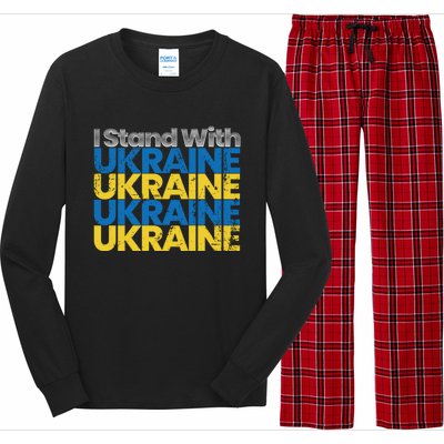 I Stand With Ukraine Ukrainian Flag Ukrainians Meaningful Gift Long Sleeve Pajama Set