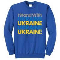 I Stand With Ukraine Ukrainian Flag Ukrainians Meaningful Gift Tall Sweatshirt