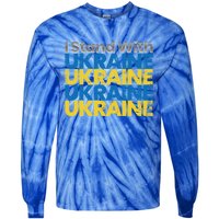 I Stand With Ukraine Ukrainian Flag Ukrainians Meaningful Gift Tie-Dye Long Sleeve Shirt