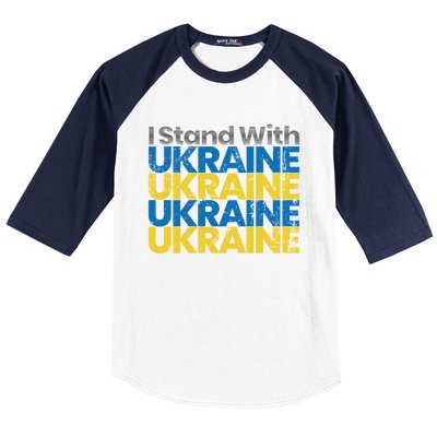 I Stand With Ukraine Ukrainian Flag Ukrainians Meaningful Gift Baseball Sleeve Shirt