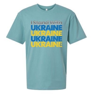 I Stand With Ukraine Ukrainian Flag Ukrainians Meaningful Gift Sueded Cloud Jersey T-Shirt