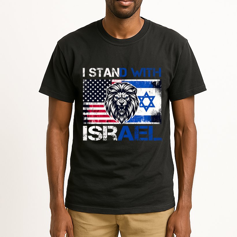 I Stand With Israel Us Support Lion Love Israeli Brotherhood Tall T-Shirt