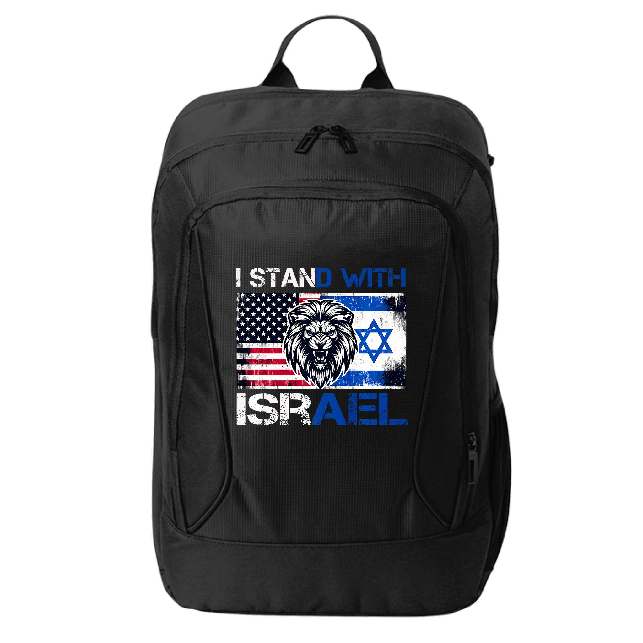 I Stand With Israel Us Support Lion Love Israeli Brotherhood City Backpack