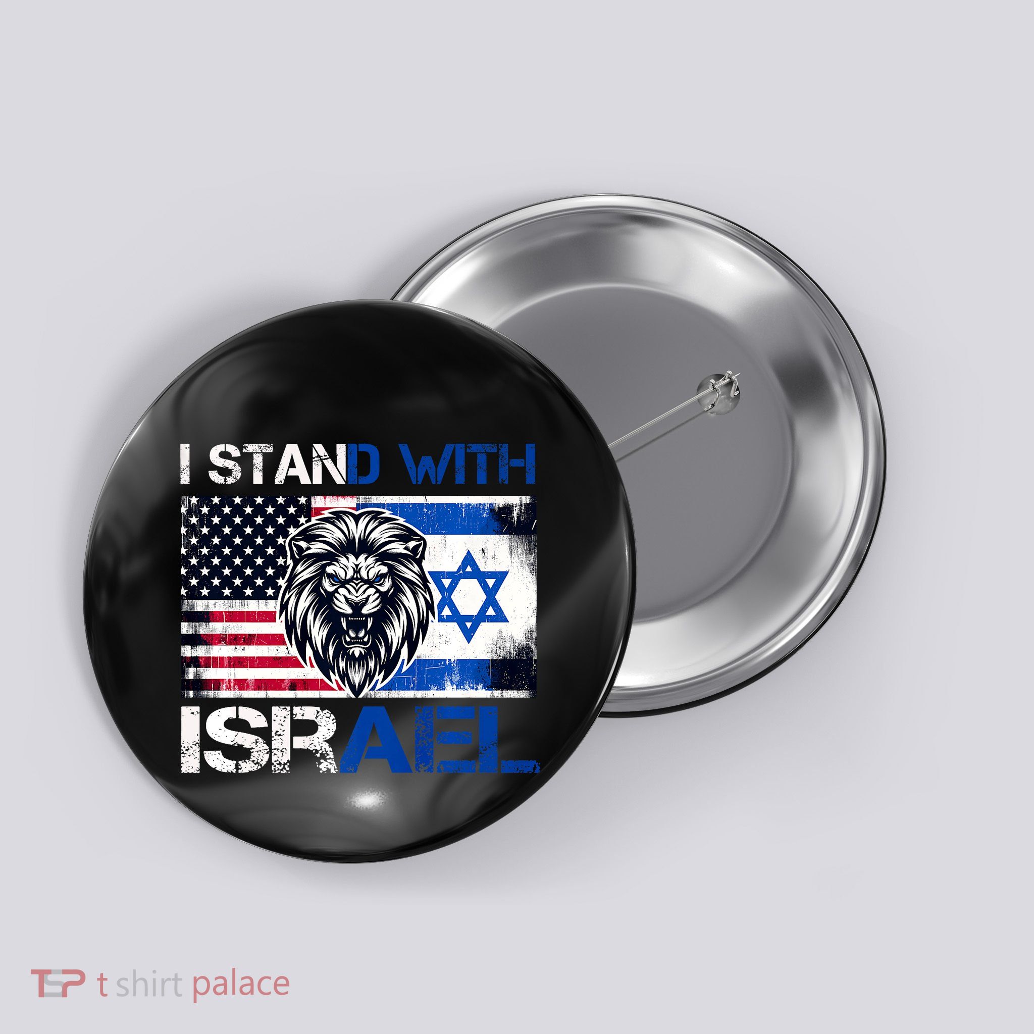 I Stand With Israel Us Support Lion Love Israeli Brotherhood Button
