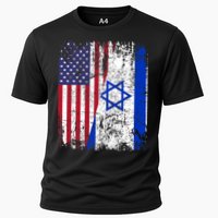 I Stand With Israel Usa American Flag W/ Israel Flag Cooling Performance Crew T-Shirt