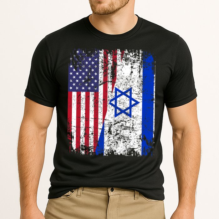 I Stand With Israel Usa American Flag W/ Israel Flag Cooling Performance Crew T-Shirt