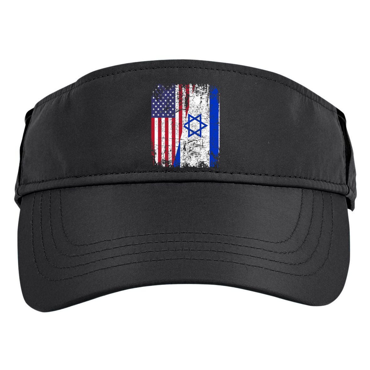 I Stand With Israel Usa American Flag W/ Israel Flag Adult Drive Performance Visor