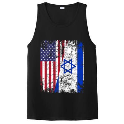 I Stand With Israel Usa American Flag W/ Israel Flag PosiCharge Competitor Tank