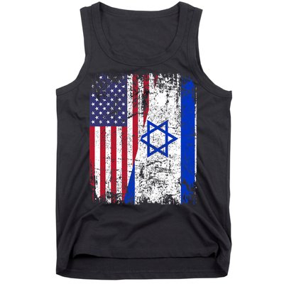 I Stand With Israel Usa American Flag W/ Israel Flag Tank Top