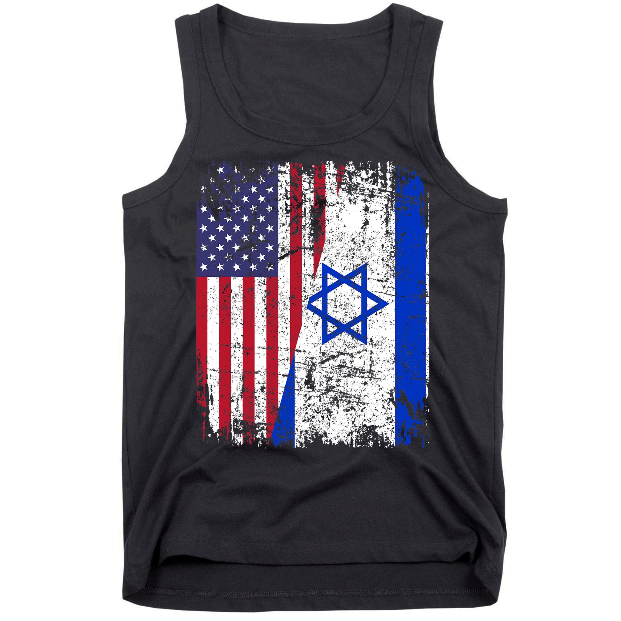 I Stand With Israel Usa American Flag W/ Israel Flag Tank Top