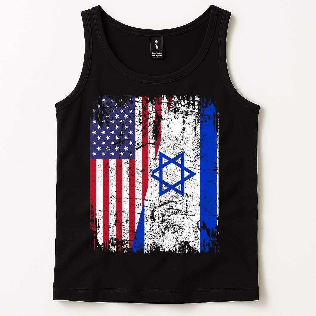 I Stand With Israel Usa American Flag W/ Israel Flag Tank Top